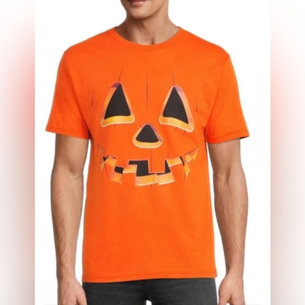 Celebrate Halloween Orange Pumpkin Jack-o'-lantern Tee T-shirt Size Large